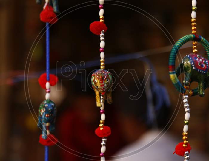 Indian Hangings With Traditional Designs In Rajasthan