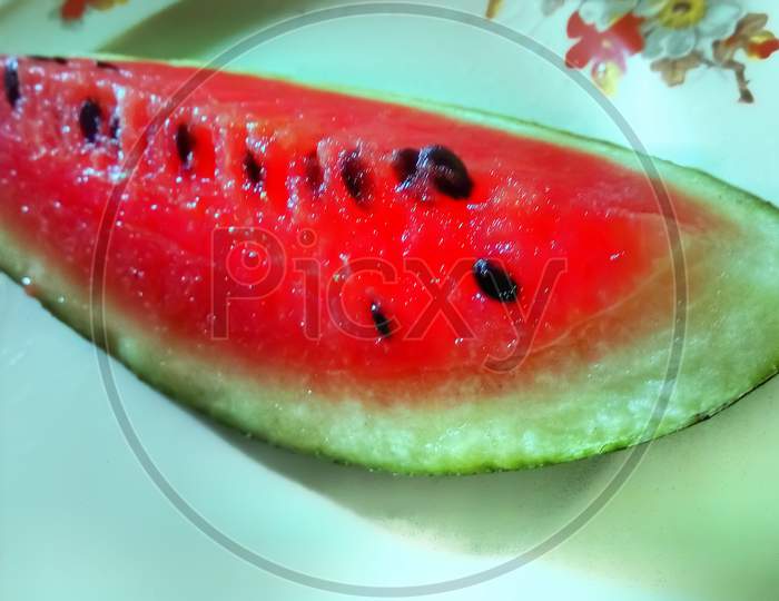 Watermelon Slice on plate