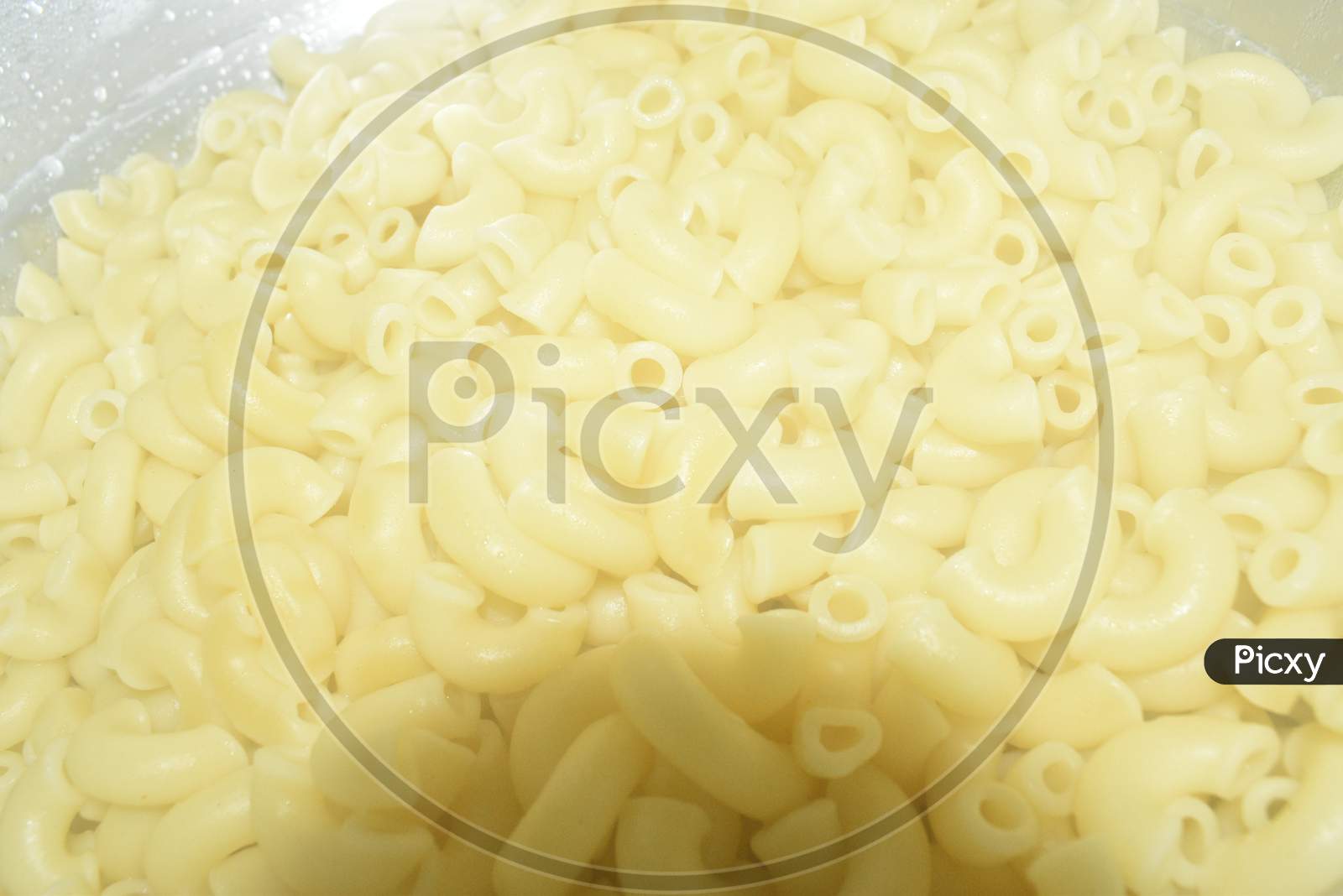 Boiled Pasta, Cooked Without Anything, Pasta Background, Food For Children. Fusilli, Rigate.
