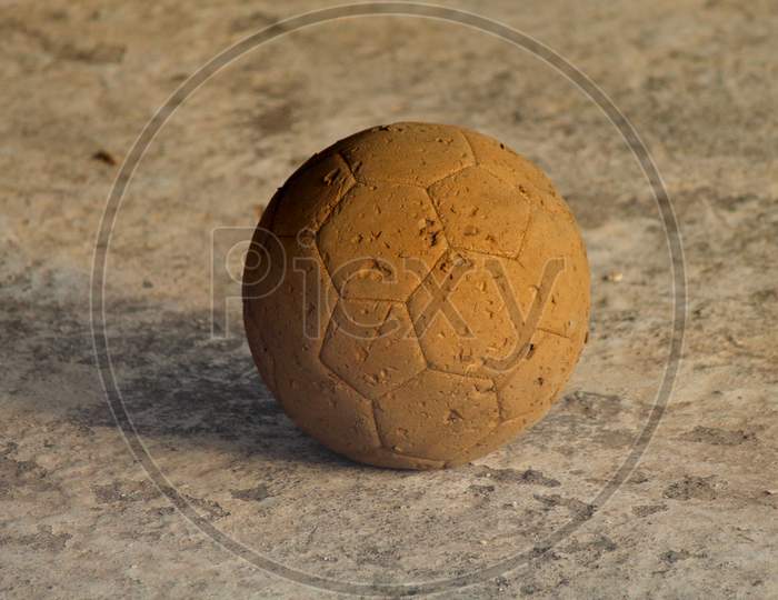 Old Soccer Ball Worn Out