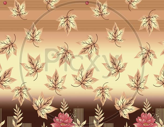 Abstract Flower With Leaves Background Design