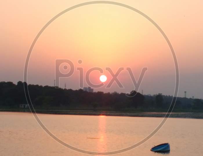 Sunset at at Telangkhedi Lake