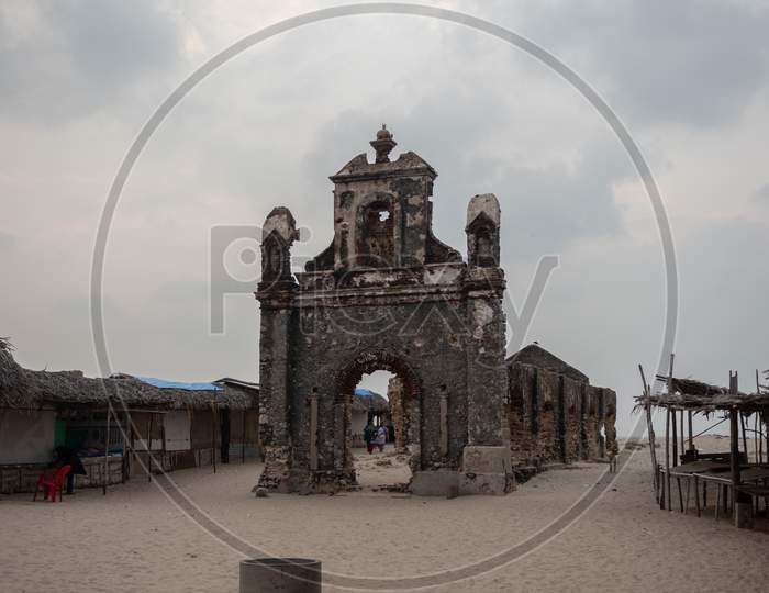 Tsunami Destroyed Old Church At Dhanushkodi India