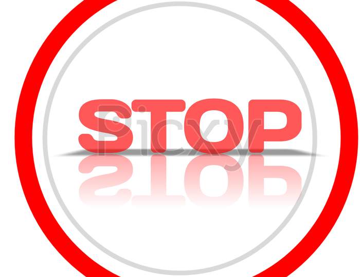 Stop 3D illustration sign and symbol
