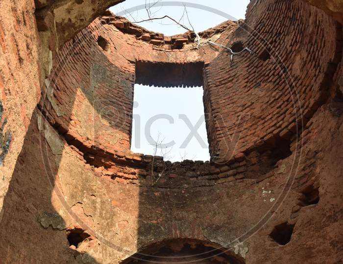 Closeup View Of Brick Structure At West Bengal