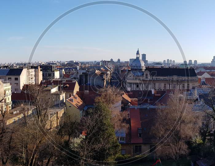 The Panorama Of The Old Part Of Town Zagreb, Croatia