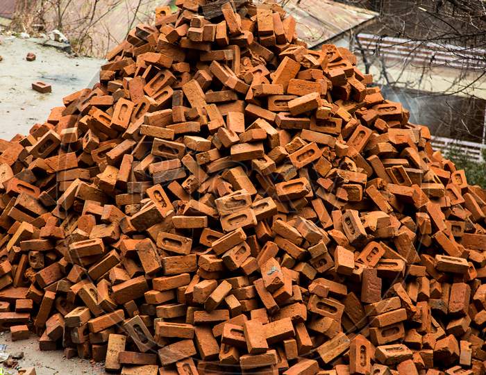 Pile Of Bricks, Construction Materials - Image