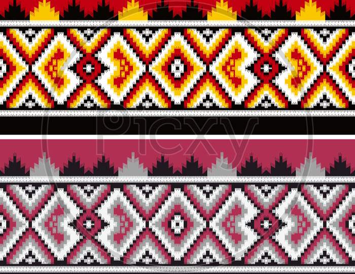 Abstract Border Batik Design Background
