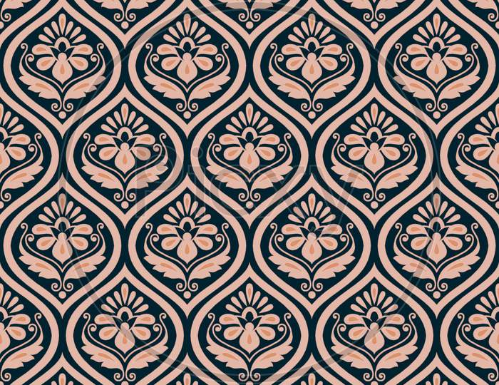 Seamless Geometric Floral Design Pattern