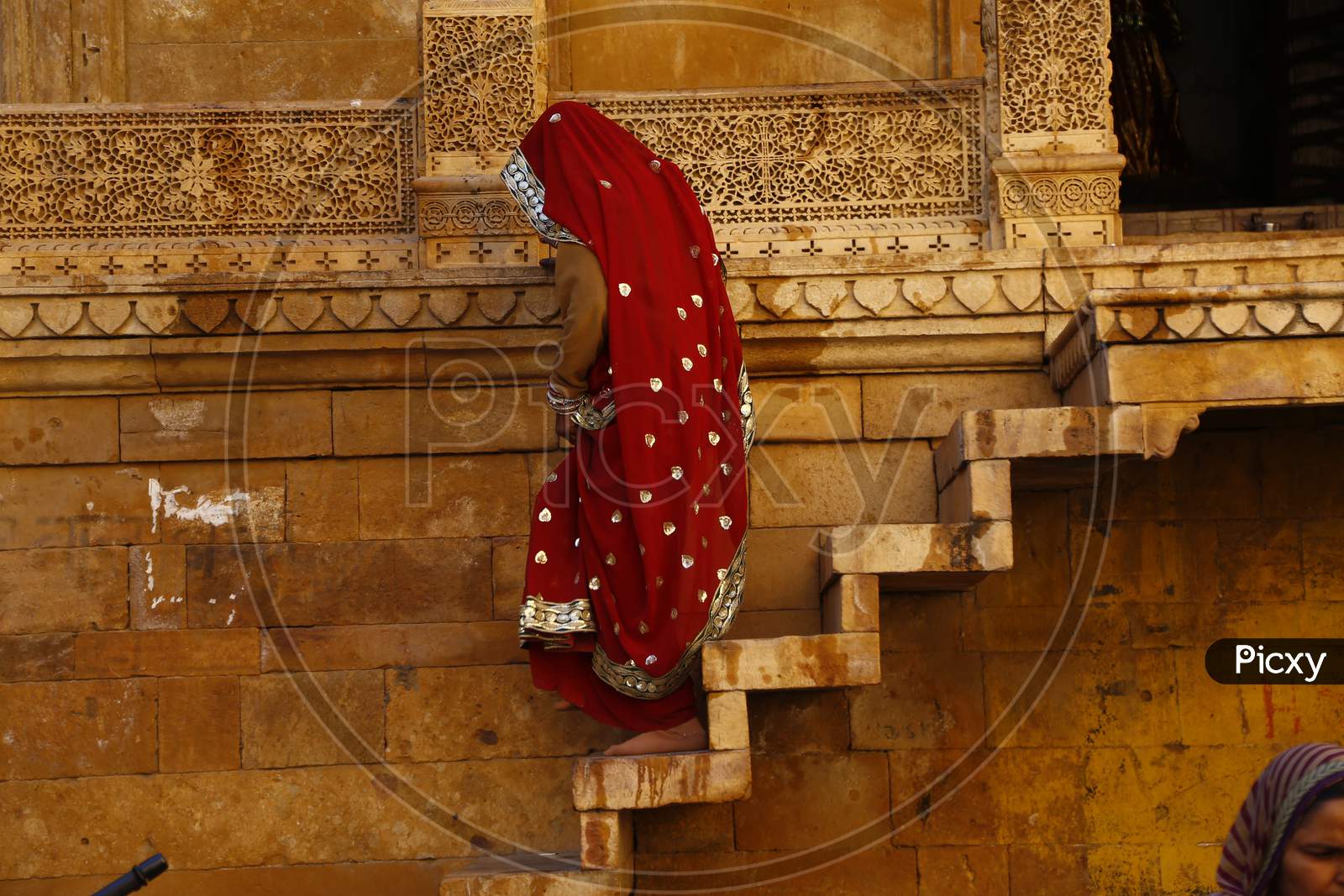 A Tourist Woman At Jaisalmer Fort in Jaisalmer, Rajasthan, India