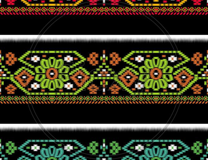 Seamless Border Batik Design Background