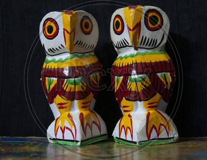 Wooden Made Owl Showpiece By Tribes Of Bengal