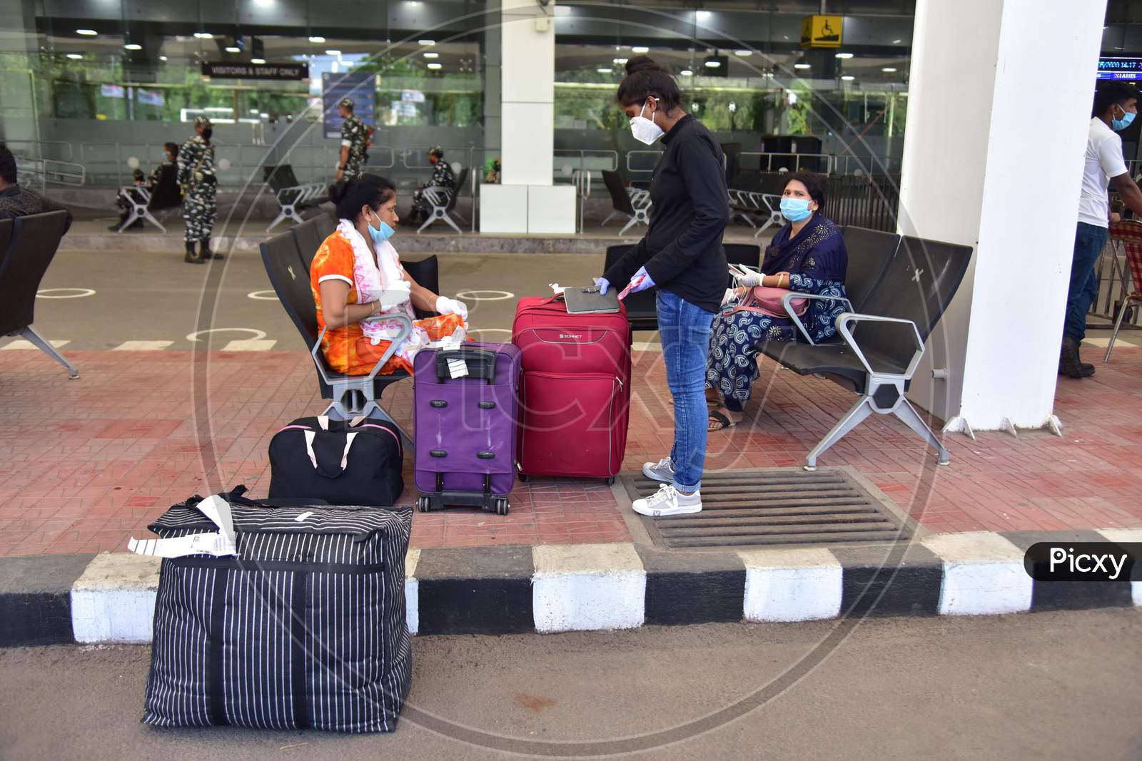 Passengers  Arrive At Lokpriya Gopinath Bordoloi International Airport, Following The Resumption Of Domestic Flights, In Guwahati On May 26,2020.