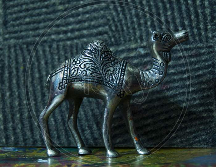 Silver White Metal Camel Statue Made By Rajasthan Handicrafts