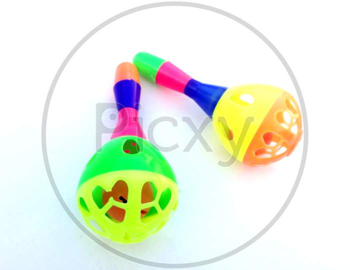colorful baby toy toys isolated on white background