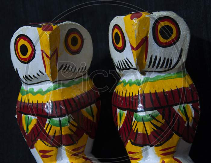 Wooden Made Owl Showpiece By Tribes Of Bengal