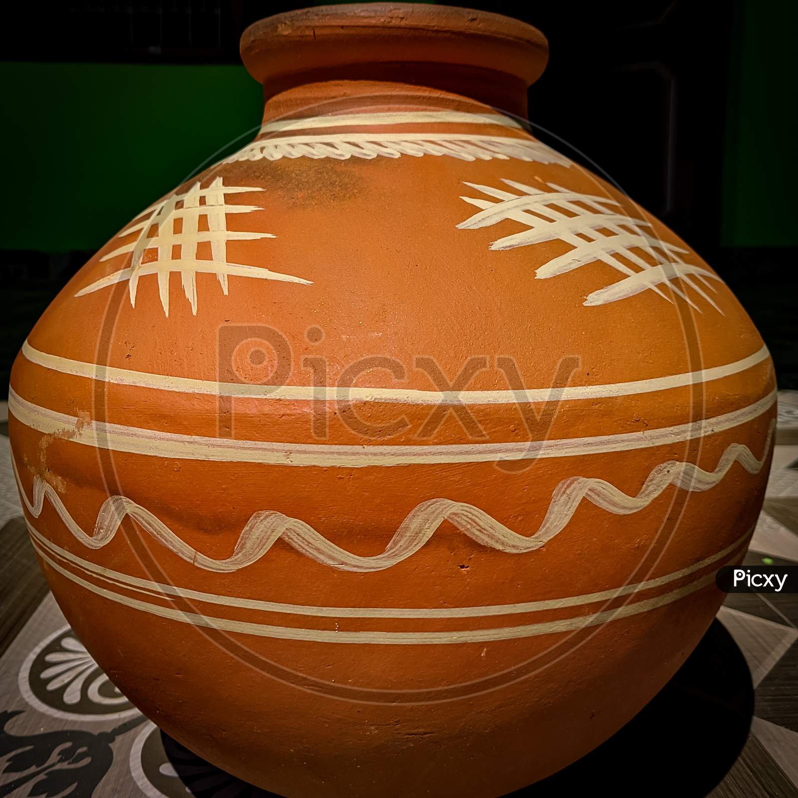 An Indian pitcher made with clay.