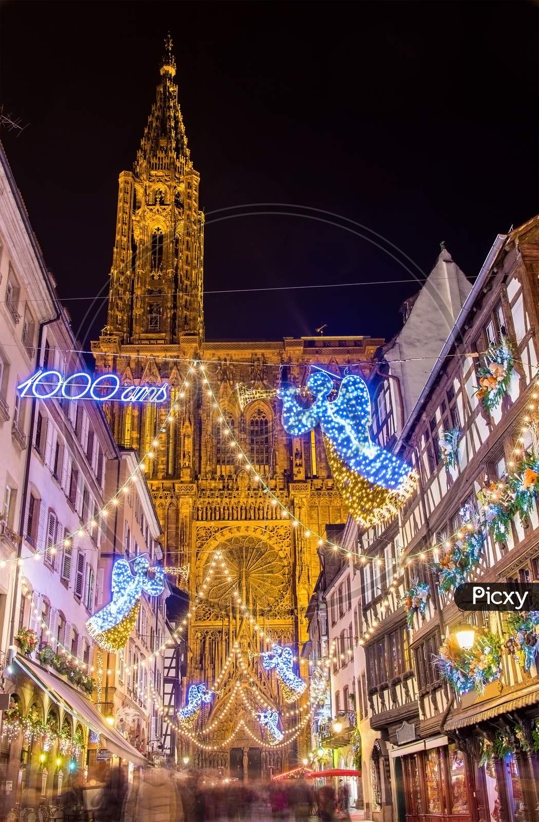Christmas Decorations Near The Cathedral - Strasbourg, France