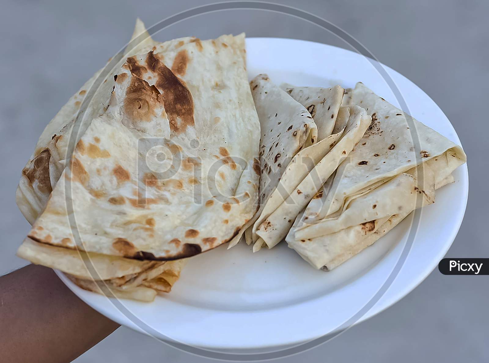 Homemade Soft Chapati Served With Pickle