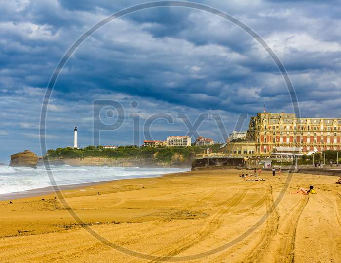 Grande Plage, A Beach In Biarritz, France
