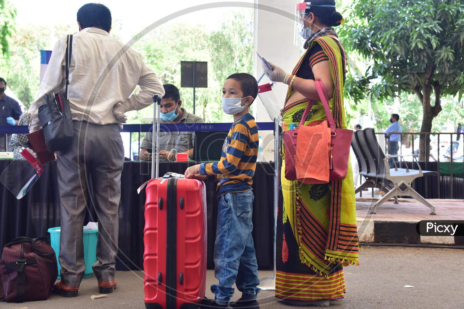 Passengers  Check-Out From The Lokpriya Gopinath Bordoloi International Airport Upon Their Arrival  Following The Resumption Of Domestic Flight Services After A Gap Of Two Months, During Ongoing Covid-19 Lockdown, In Guwahati , On , May 26, 2020