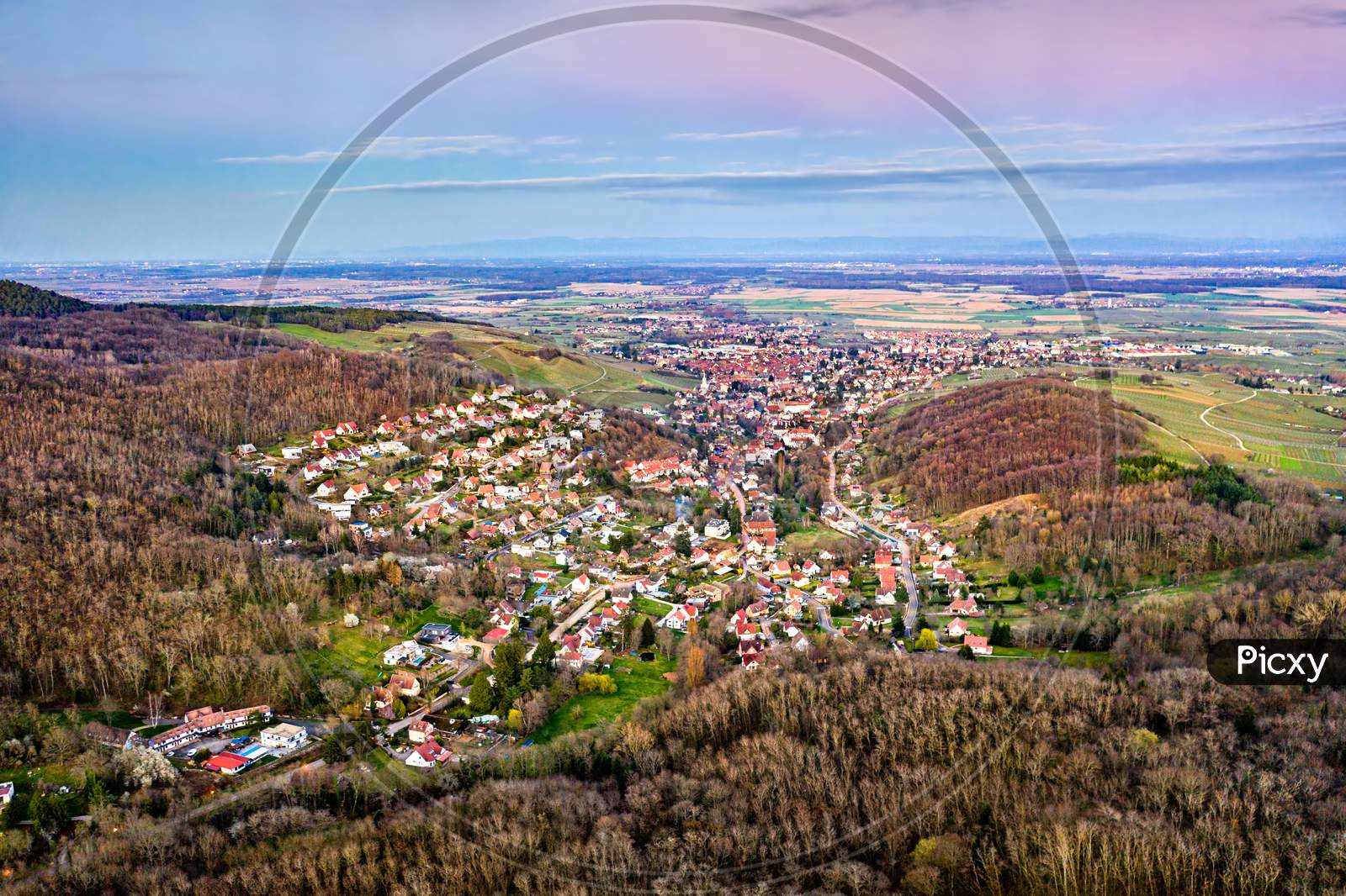 Aerial View Of Barr, A Town In The Foothills Of The Vosges Mountains - Grand Est, France