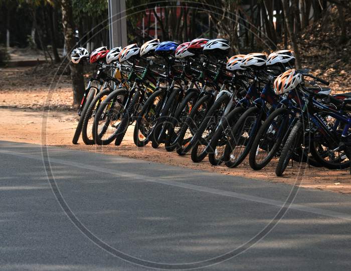 Row of Bicycles