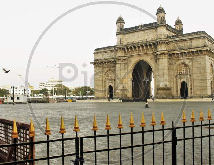 A deserted view of Gateway of India is seen after the Maharashtra state government banned public gatherings to avoid the spreading of the coronavirus, in Mumbai, India on March 19, 2020.