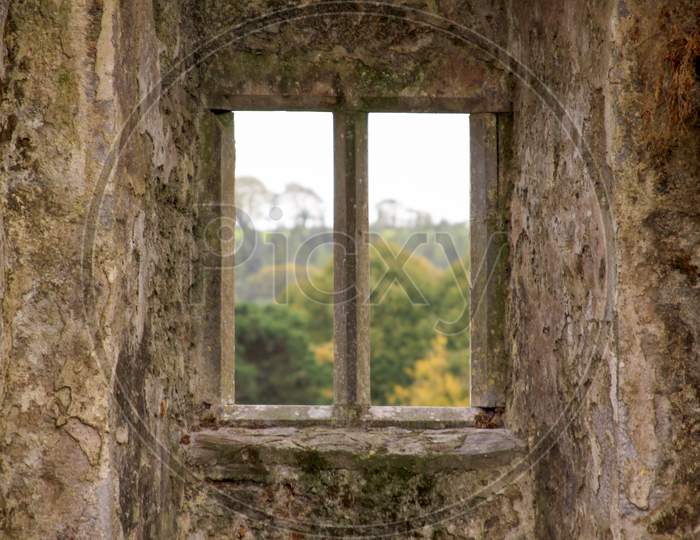 Isolated Window Of Blarney Castle In Ireland