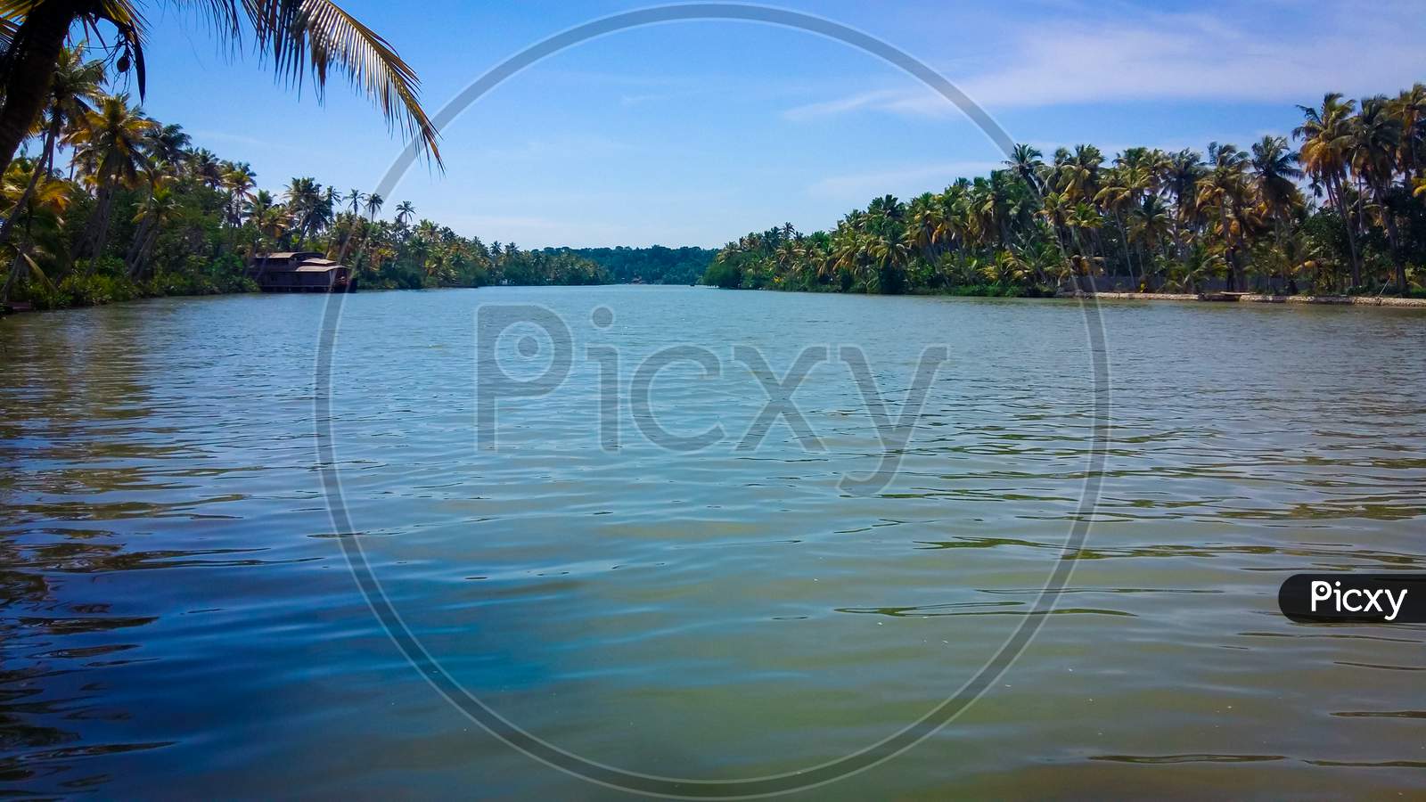 Scenery Of Ashtamudi Lake In Kerala. Kerala Backwaters.