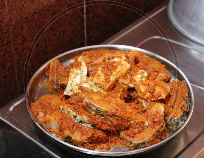 Raw Fish fry prepared in south Indian style