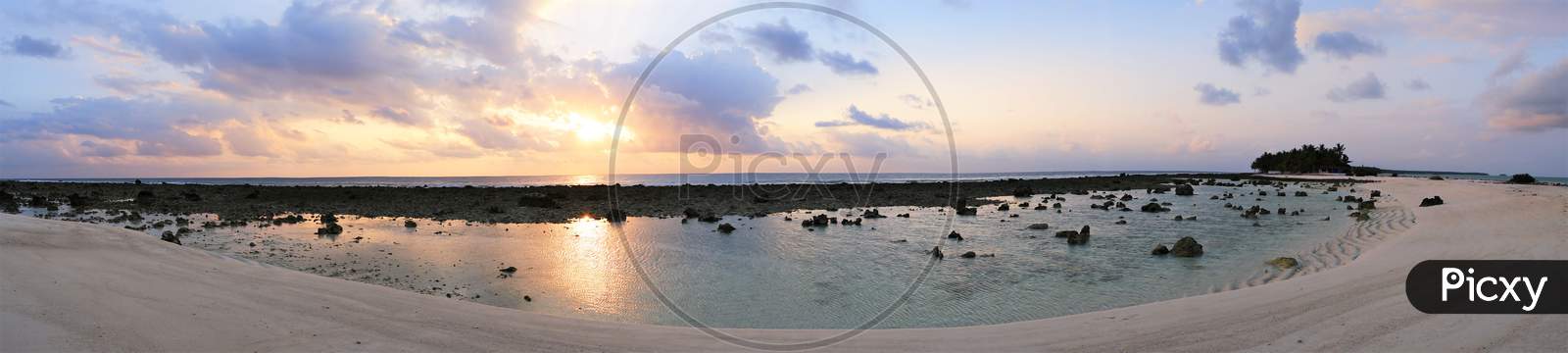 panoramic view of lakshdweep evening  beach