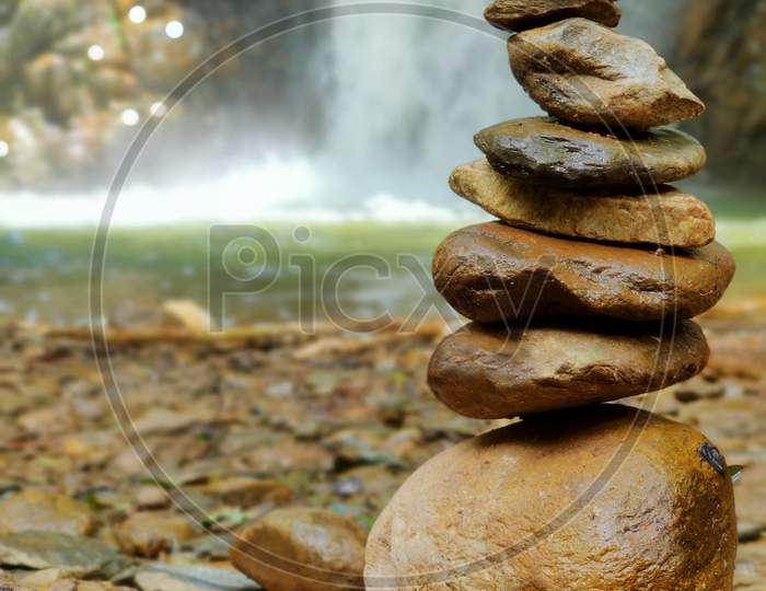 Stack of stones, Isolated Stones with beautiful background,