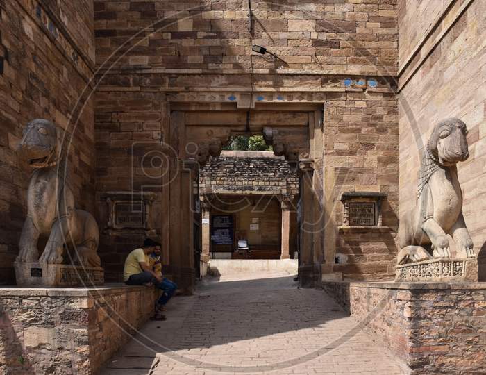 Gwalior, Madhya Pradesh/India : March 15, 2020 - Entrance Of 'Gujari Mahal' In Gwalior Fort