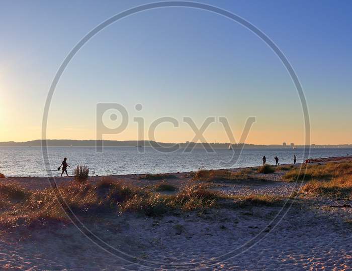 Beautiful beach scene at the baltic sea beach in Laboe Germany