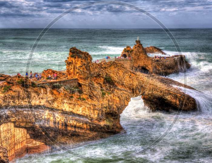 Rocks In Atlantic Ocean Near Biarritz, France