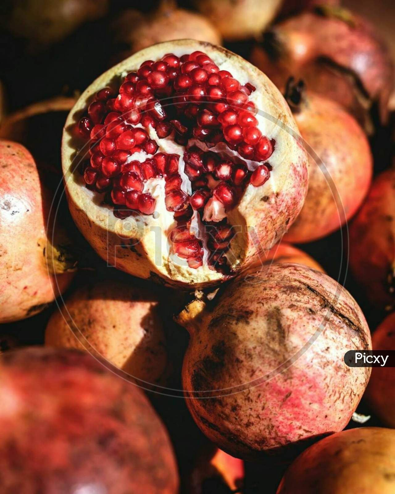 Pomegranate with natural red colour
