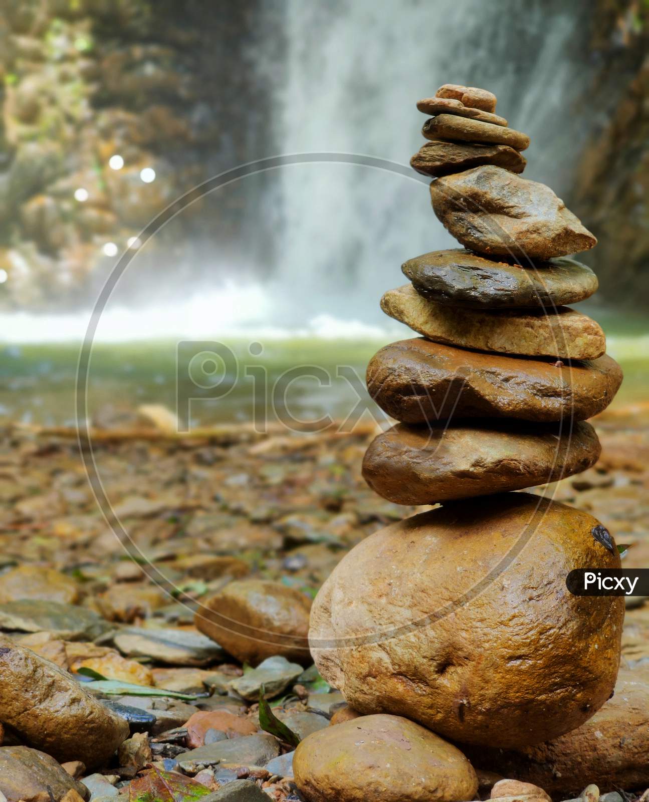 Stack of stones, Isolated Stones with beautiful background,