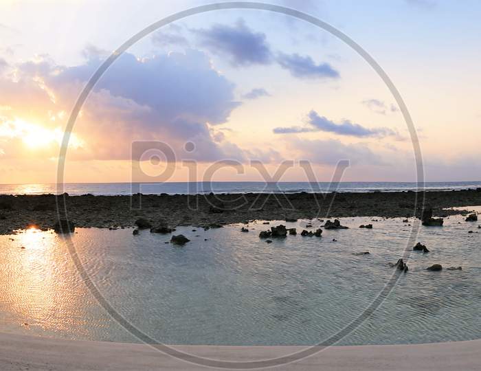 panoramic view of lakshdweep evening  beach