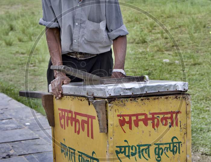 Ice cream seller in Pokhara Nepal