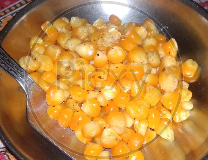 Ingredient chickpea boiled corn vegetarian dish food