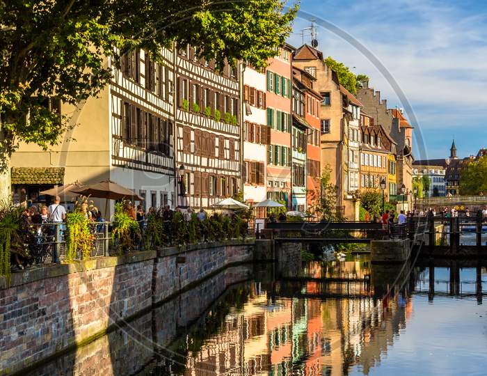Canal In Strasbourg Old Town - Alsace, France