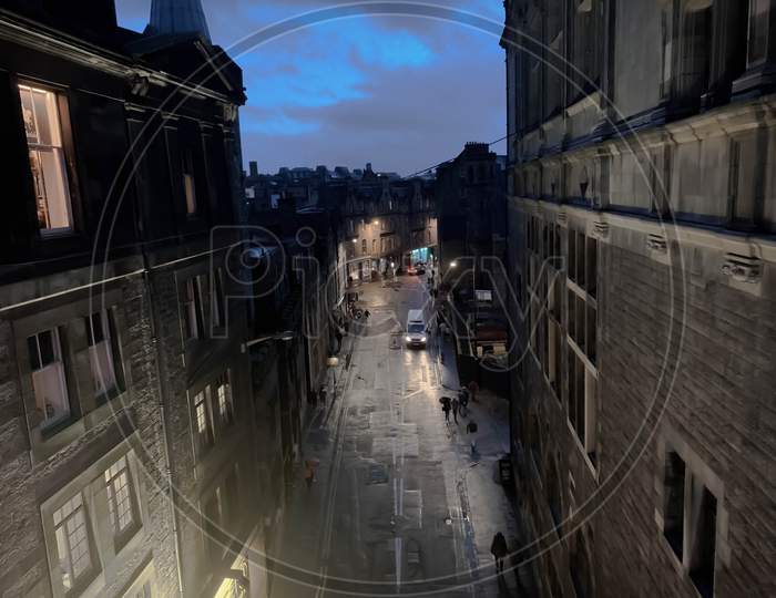 Empty streets of Edinburgh due to coronavirus.