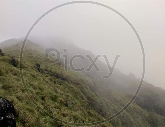 Foggy mountain green Meadows