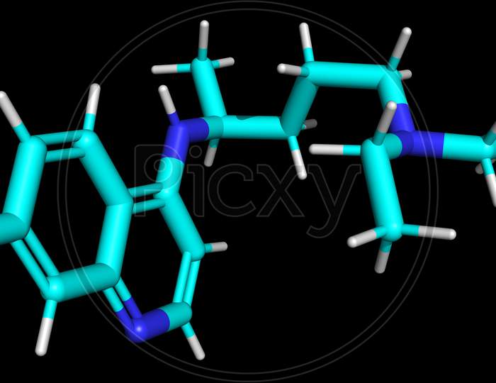 3D Structure Of Chloroquine, A Substance Active Against The Covid-19 Coronavirus And Malaria