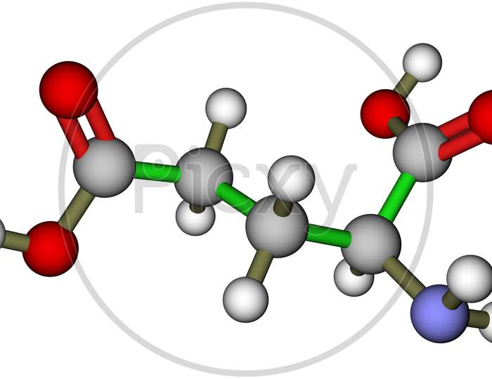 Amino Acid Glutamic Acid Molecular Structure