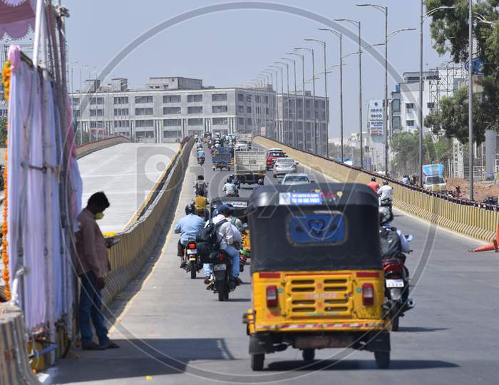 Kamineni Junction Flyover Inaugurated For Public Usage At LB Nagar in Hyderabad City on May 28,2020