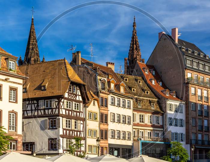 Buildings On Kleber Square In Strasbourg, Alsace, France