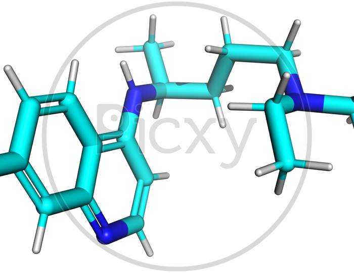 3D Structure Of Chloroquine, A Substance Active Against The Covid-19 Coronavirus And Malaria