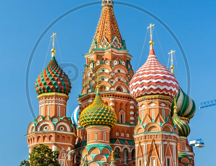 Saint Basil Cathedral In Red Square Of Moscow